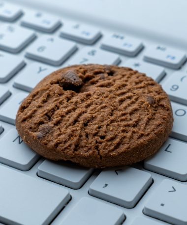 Photo of a cookies on the laptop.